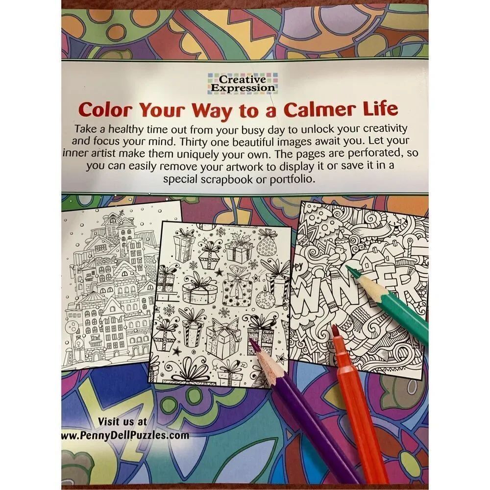 Two Adult Coloring Books - Picture 3 of 7